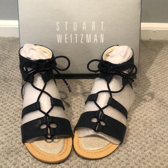 stuart weitzman navy sandals